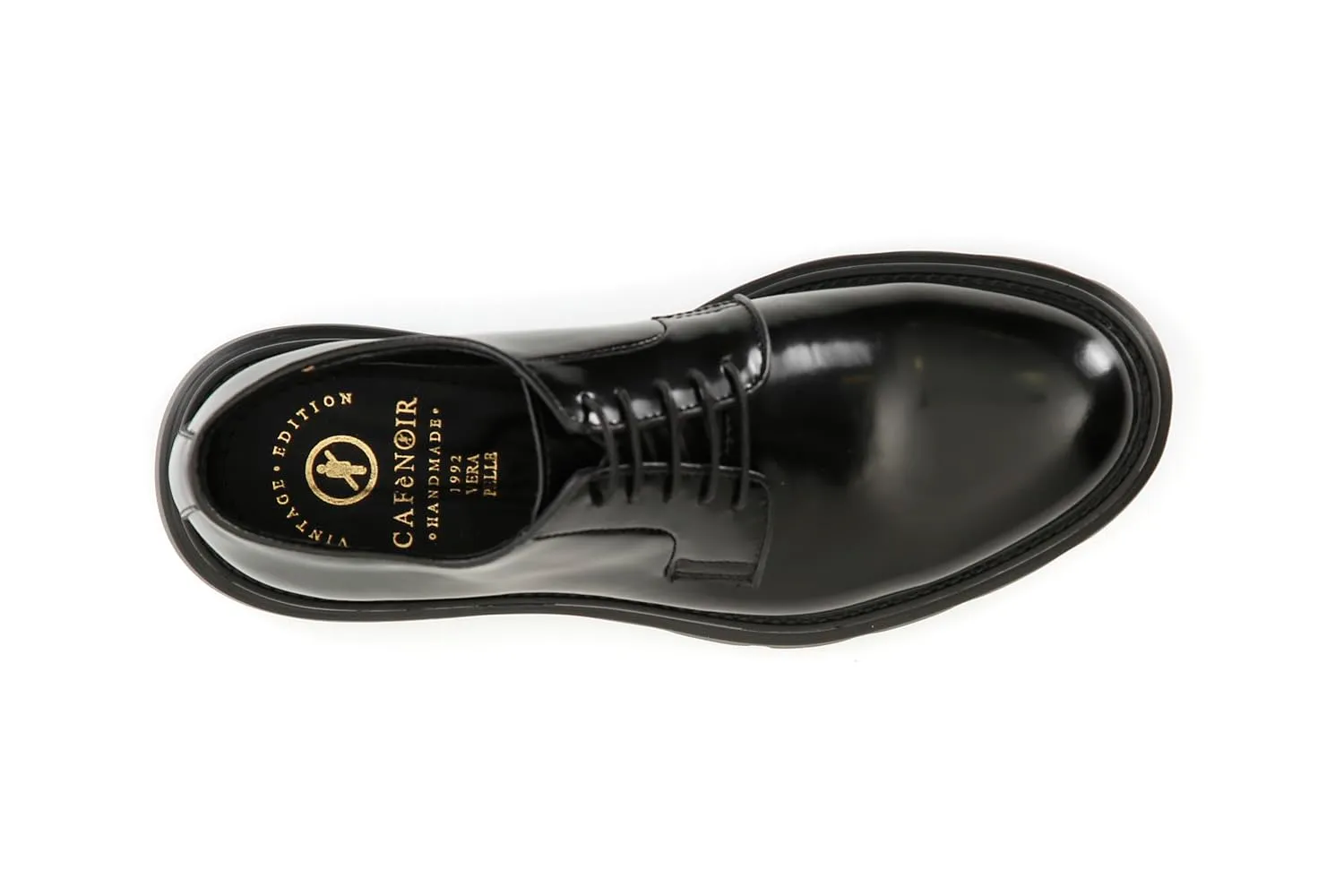 CafèNoir C1RC1001 N001 derby uomo pelle nero platform