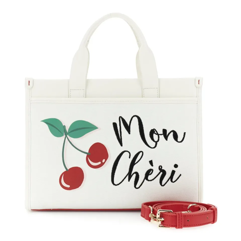 CafèNoir Tote Donna in Canvas Effetto Nappa con Ricamo