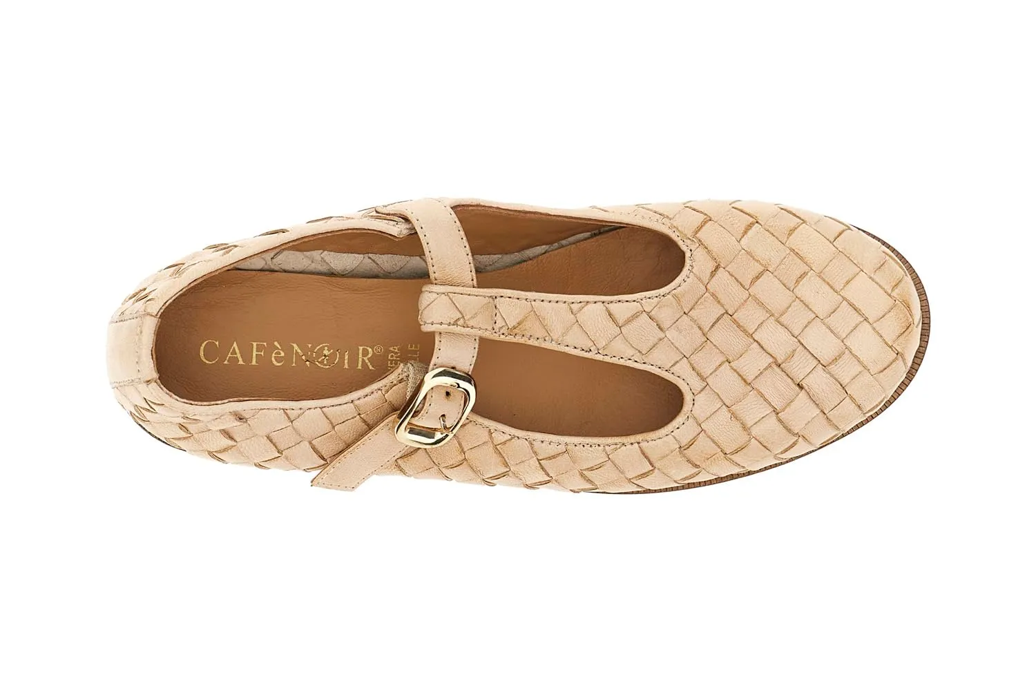 CafèNoir Ballerine Pelle Intrecciata Motivo a T