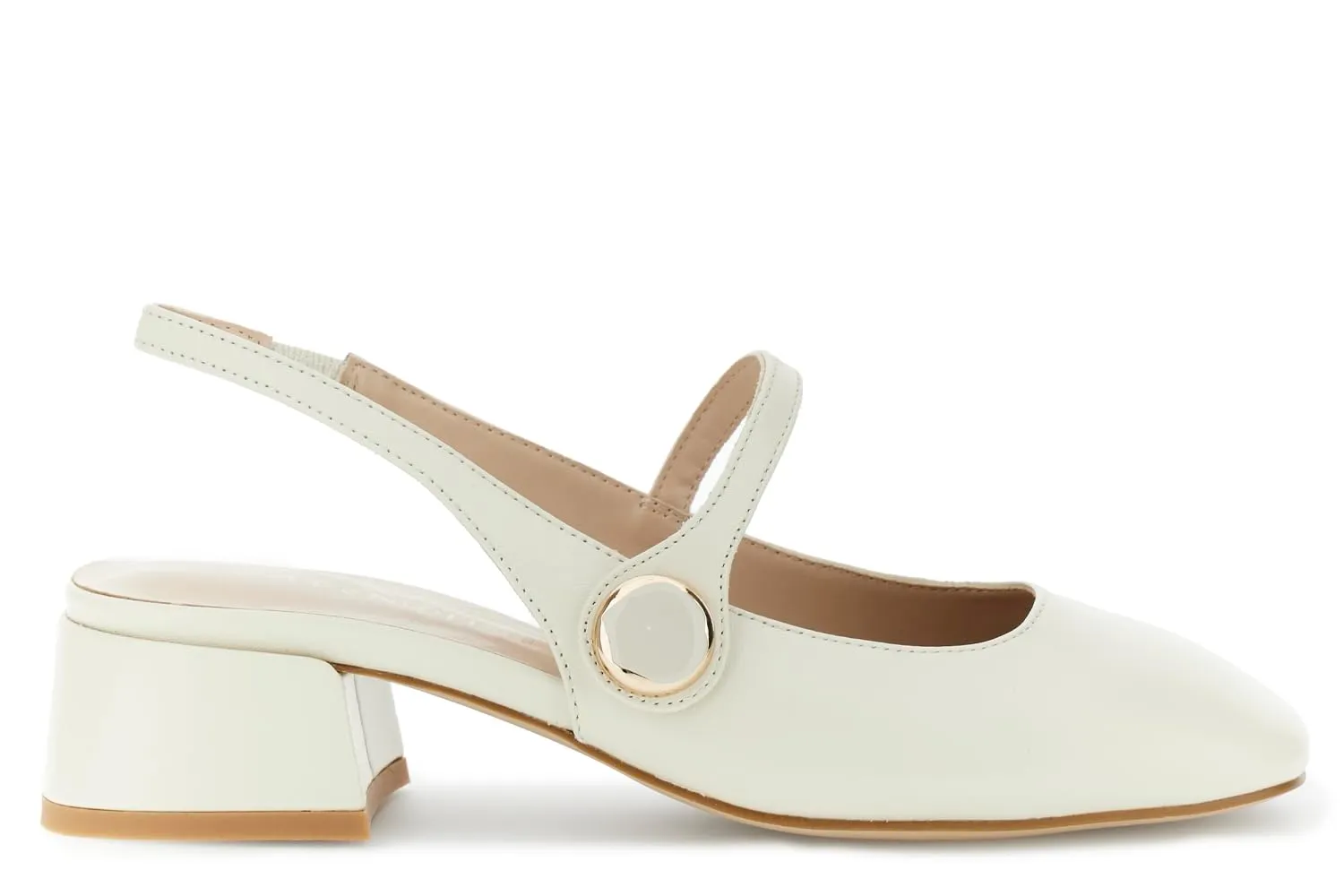 CafèNoir slingback vernice bottone tacco 4