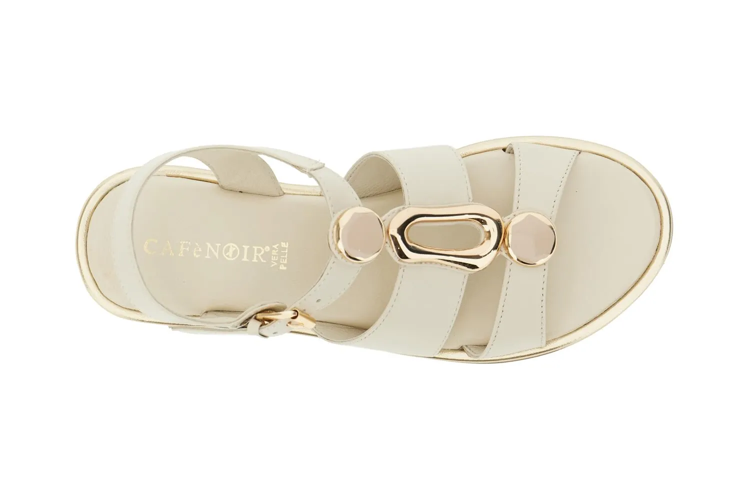 CafèNoir Sandali Donna Pelle Osso 39 con Fibbia