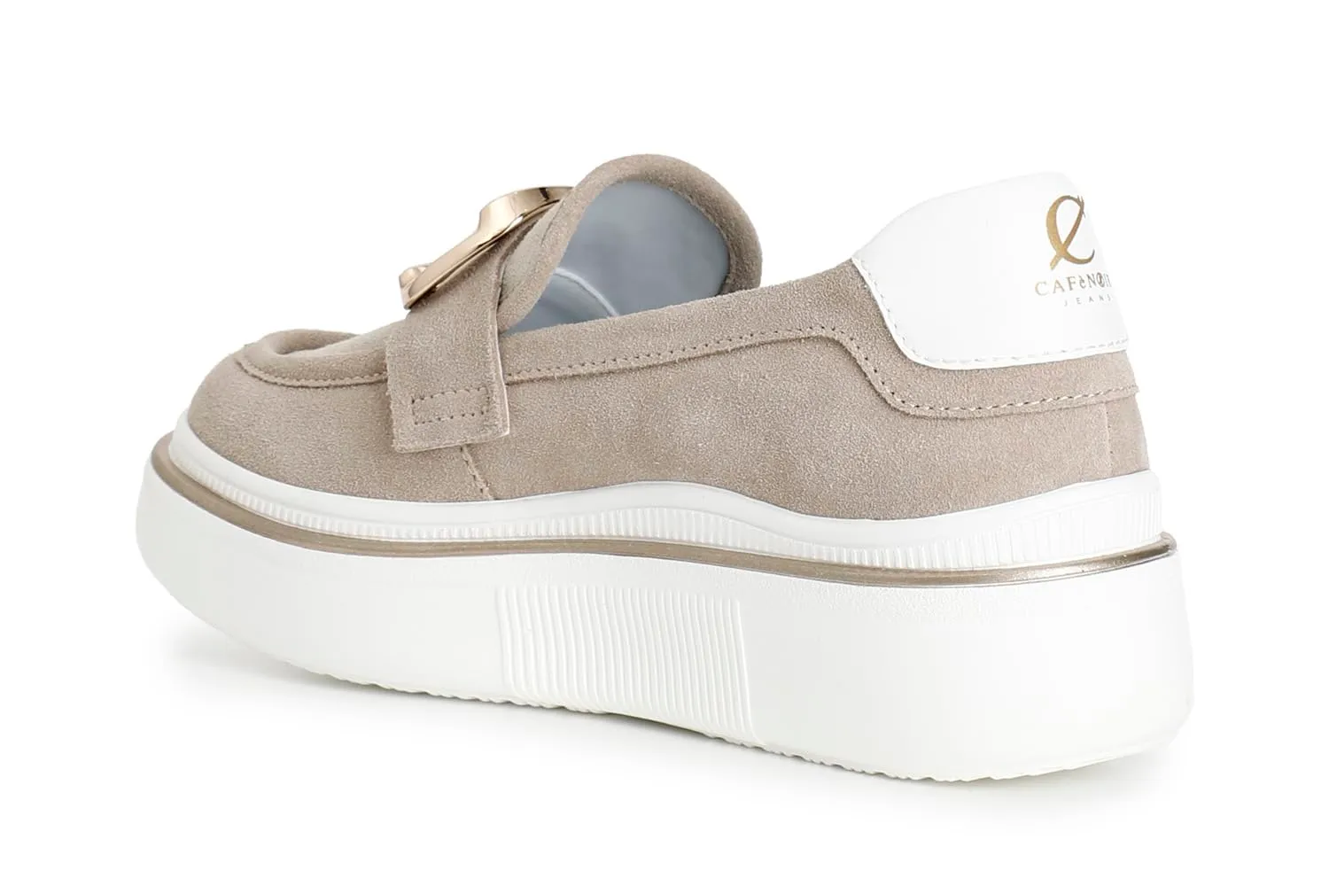CafèNoir mocassino donna pelle plateau morsetto gioiello