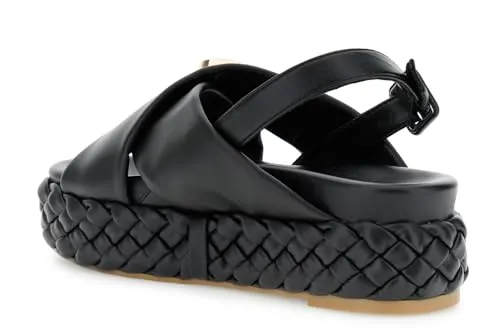 CafèNoir Sandali Incrociati Nero Treccia 39 Fondo Treccia
