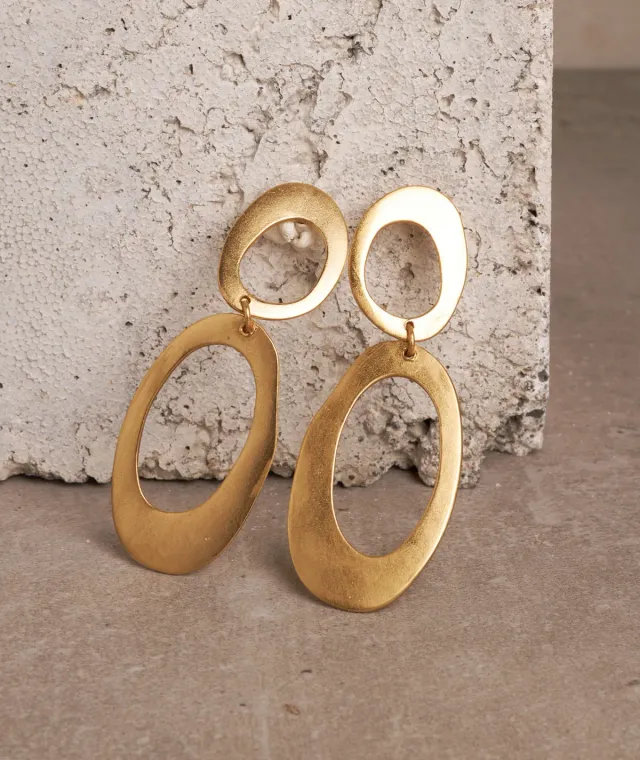 Figus Orecchini Zen Double Gold oro satinato