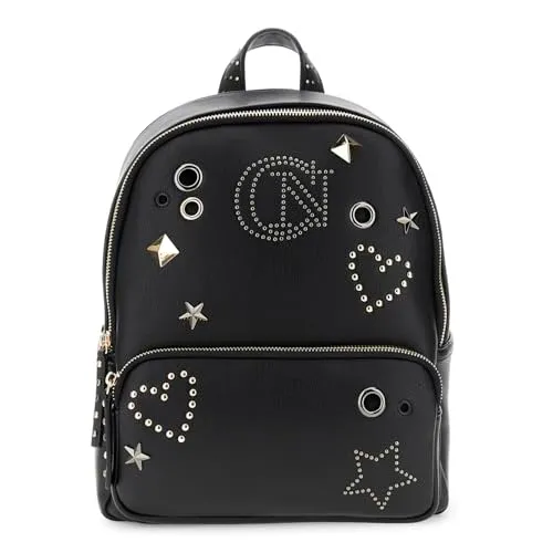 CafèNoir Zaino Donna Nero Borchie Doppia Zip