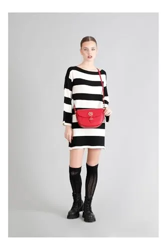 CafèNoir Borsa a Spalla Pelle Pattina Vino Donna
