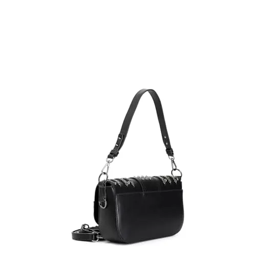 CafèNoir Borsa a Spalla Borchie Nera con Catene