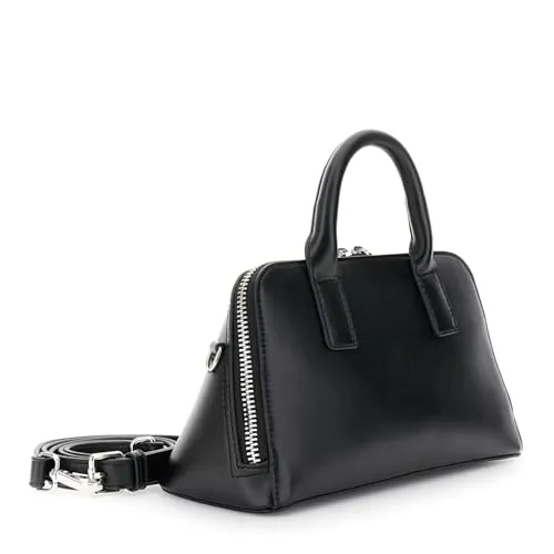 CafèNoir Borsa Mano Trapezoidale Nera Zip e Catena