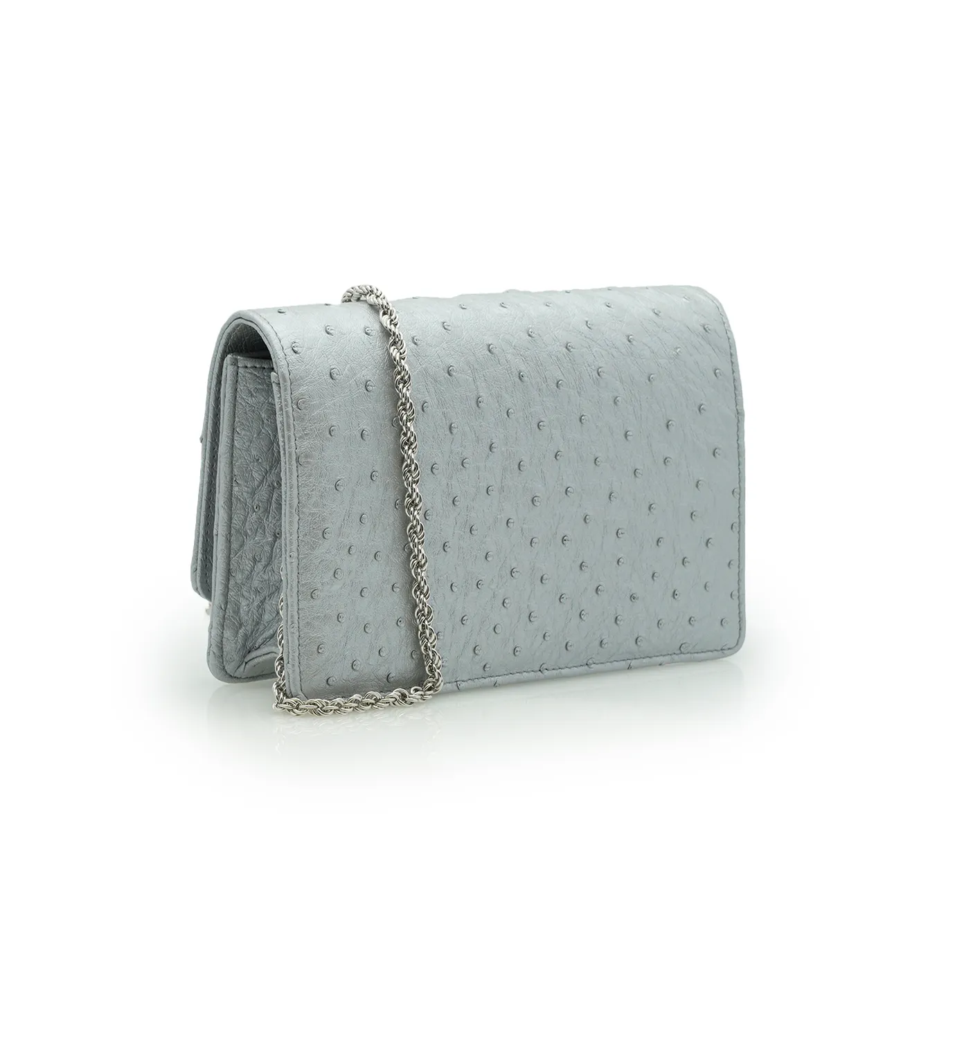 Cardinal Milano Lisa pochette argento struzzo tracolla