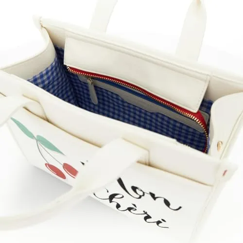 CafèNoir Tote Donna in Canvas Effetto Nappa con Ricamo