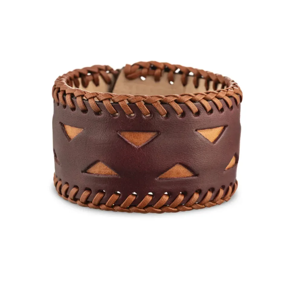 Re Artù in Firenze Melou bracciale pelle bordeaux cognac