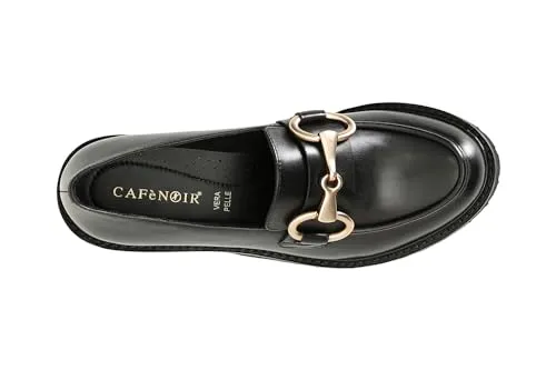 CafèNoir Mocassino Donna Pelle Nero con Morsetto