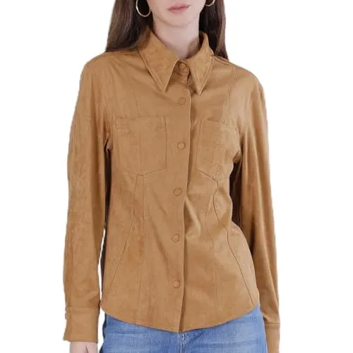CafèNoir Camicia Ecosuede Avvitata Tabacco Donna S