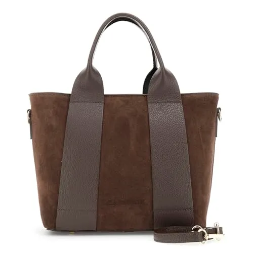 CafèNoir Camoscio Pelle Martellata borsa a mano testa di moro
