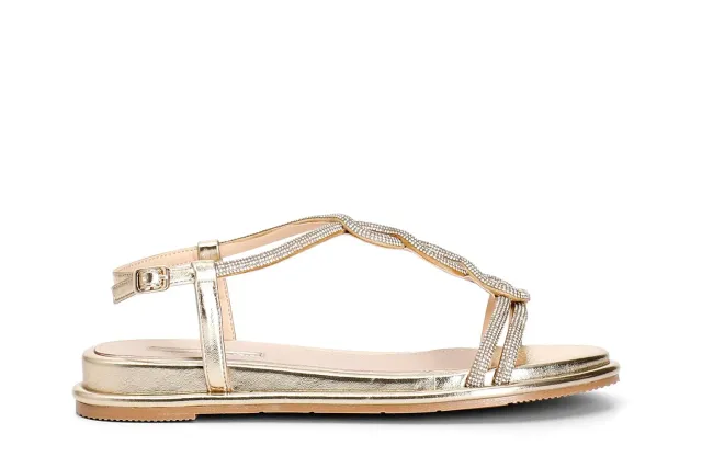 CafèNoir sandali a T donna multistrass argento