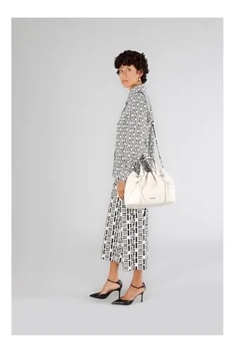 CafèNoir Tote Donna Arricciata Bianca con Tracolla