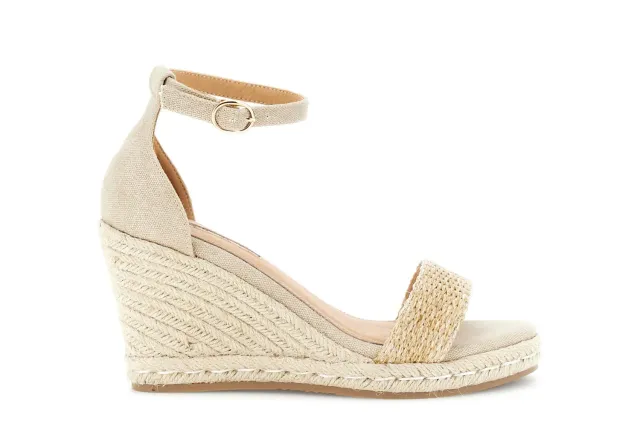 CafèNoir Sandali Zeppa Corda Camel Soletto Pelle