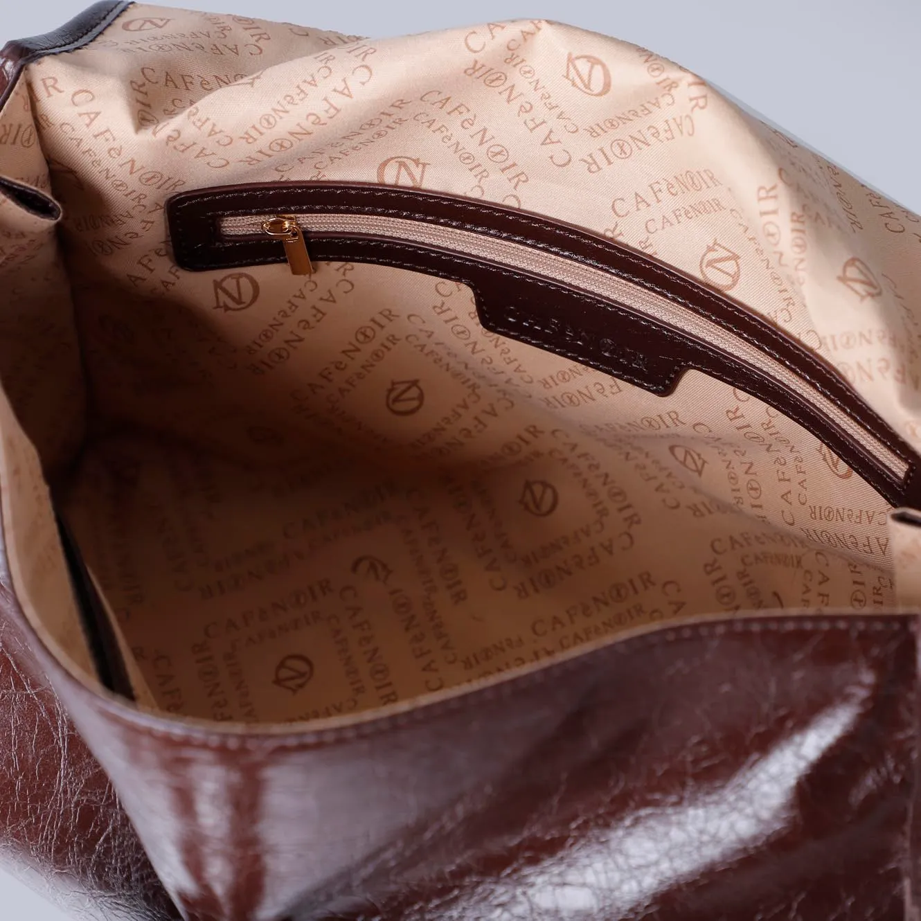 CafèNoir Borsa a Mano Lucida Burgundy con Pattina