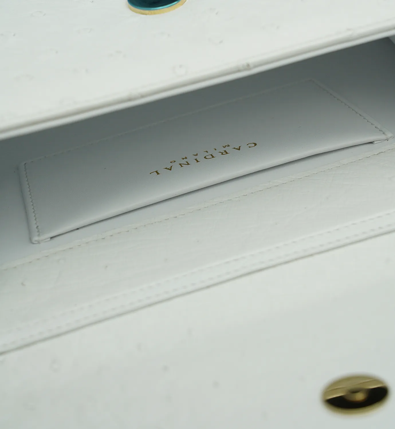 Cardinal Milano Miss Cardinal White Ostrich Borsa a Spalla Bianca Struzzo