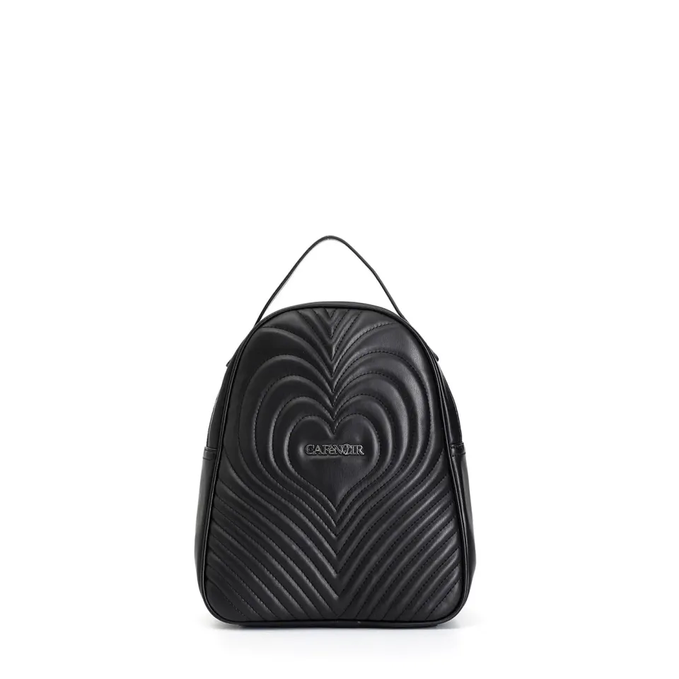 CafèNoir C3ID0501 Zaino Trapuntato Cuori Donna Nero
