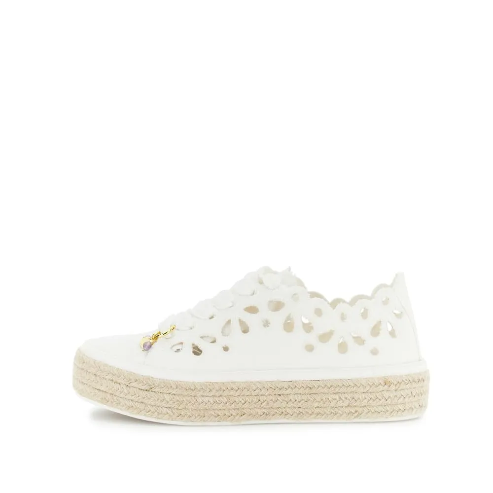 CafèNoir Sneakers Donna Traforate Bianco Tessuto