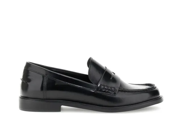CafèNoir mocassini donna neri spazzolati tacco 2 cm