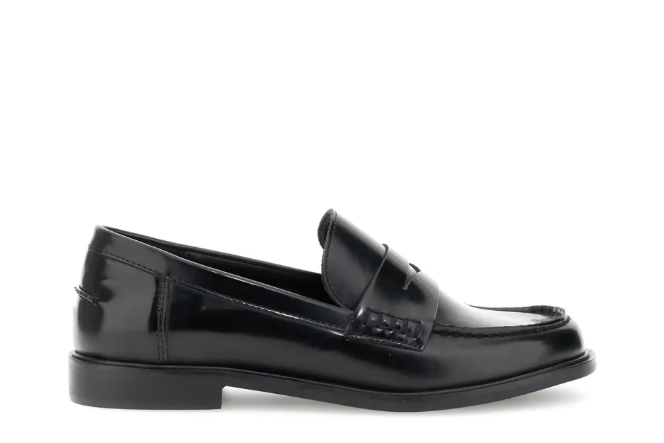 CafèNoir mocassini donna neri spazzolati tacco 2 cm
