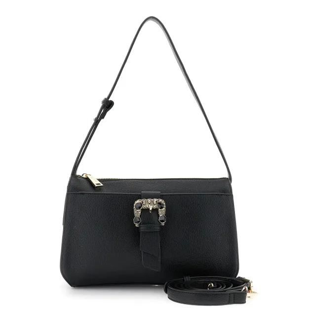 CafèNoir Borsa a Spalla Fibbia Gioiello Nera Donna