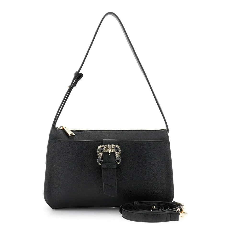 CafèNoir Borsa a Spalla Fibbia Gioiello Nera Donna