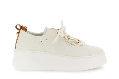 CafèNoir Sneakers Donna Avorio Pelle Platform