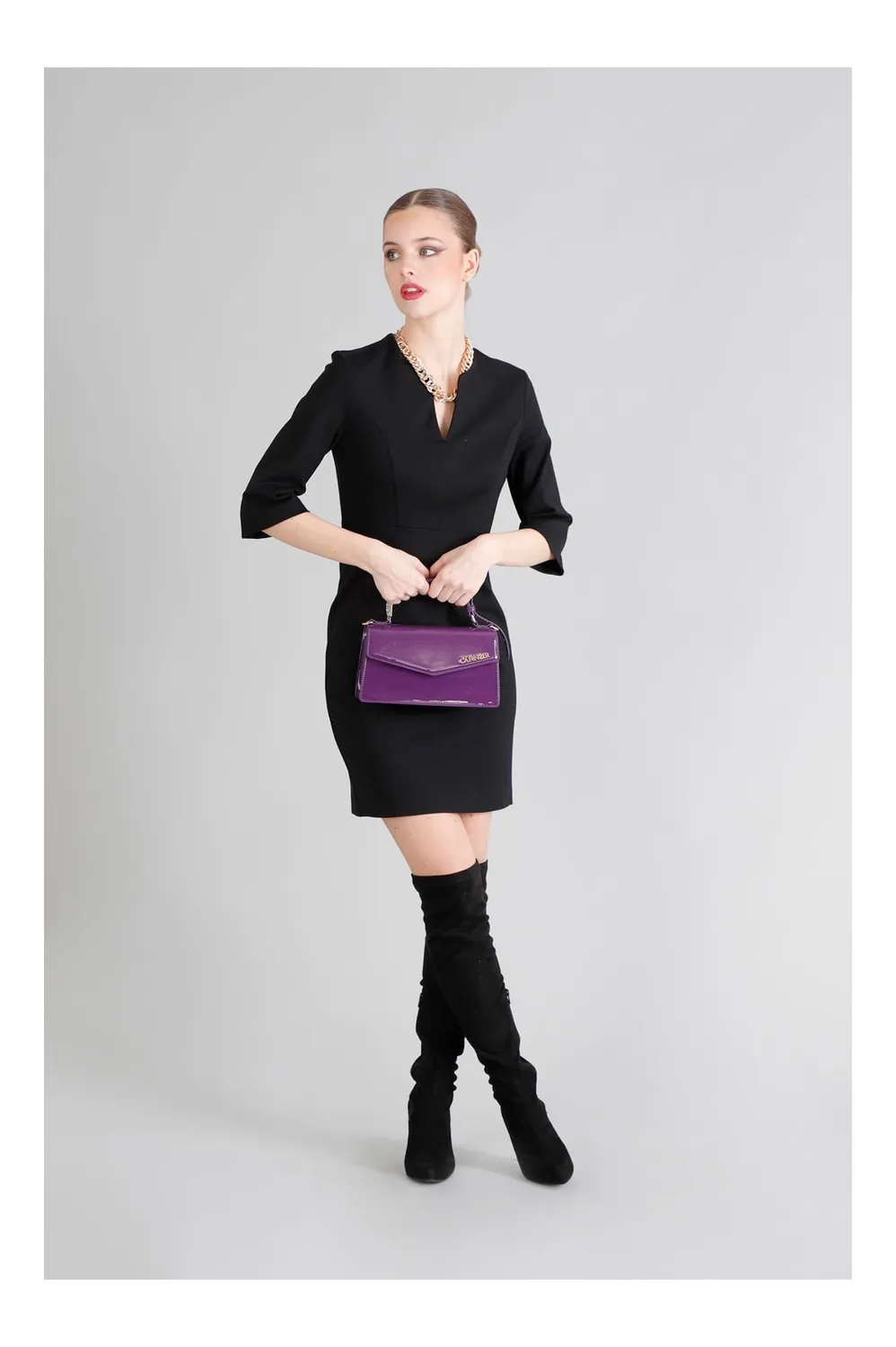 CafèNoir minibag donna vernice viola tracolla strass