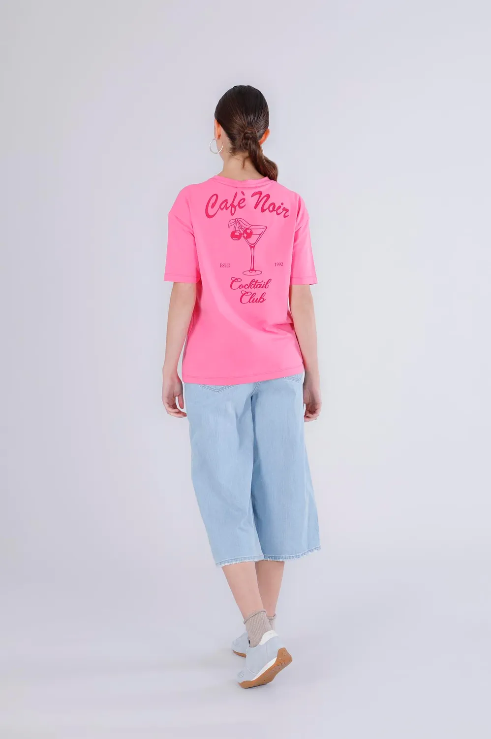 CafèNoir T-Shirt Cocktail maglietta donna bubble gum cotone