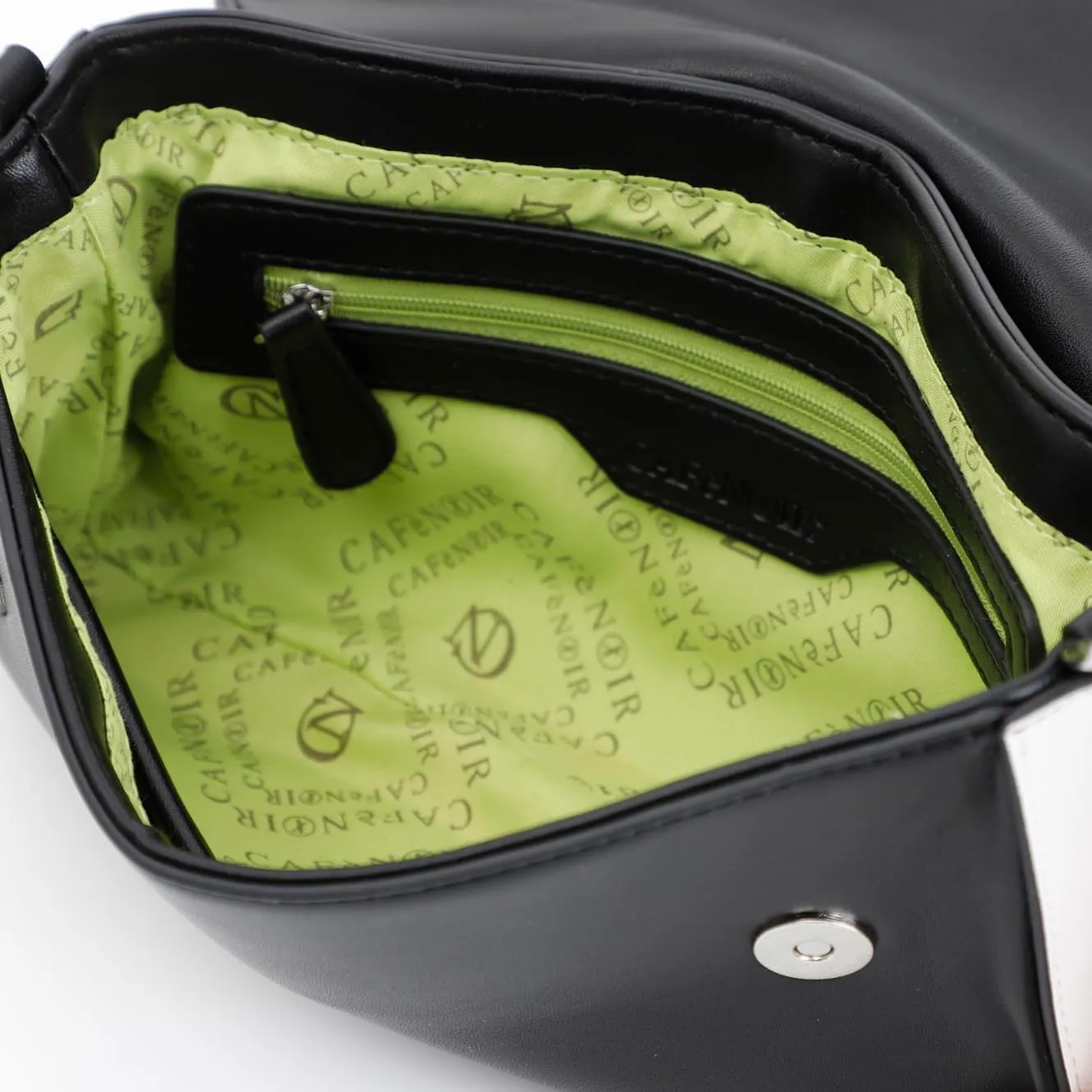 CafèNoir Bicolore Borsa a Mano Nera Pattina
