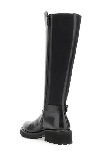 CafèNoir stivali pelle donna neri con zip tacco 4,5 cm