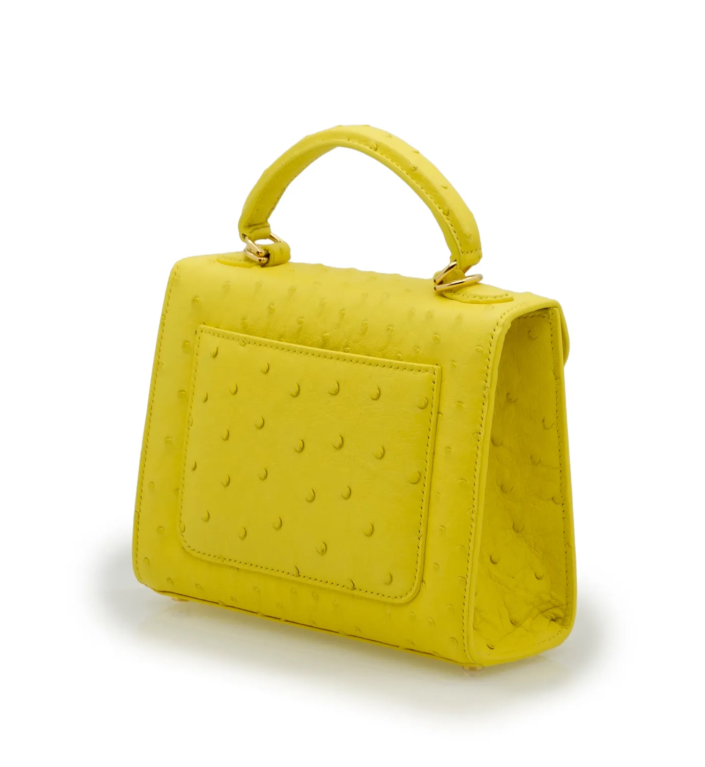 Cardinal Milano First Lady Small borsa struzzo gialla tracolla