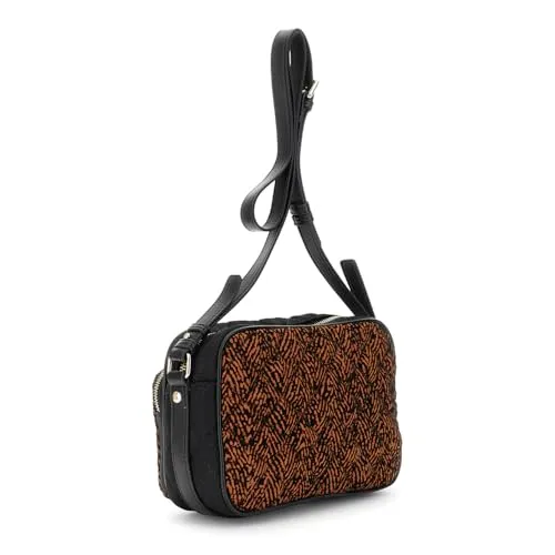CafèNoir Camera Bag Nylon Caramello Nero Trapuntata