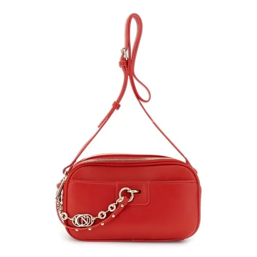 CafèNoir Camera Bag Effetto Pelle Borsa Rossa