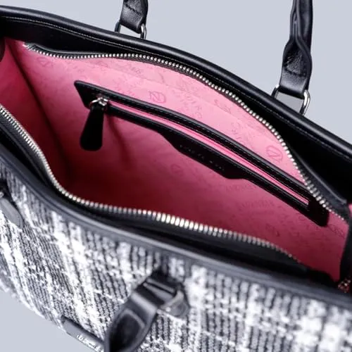 CafèNoir Tote Scozzese Nera con Paillettes