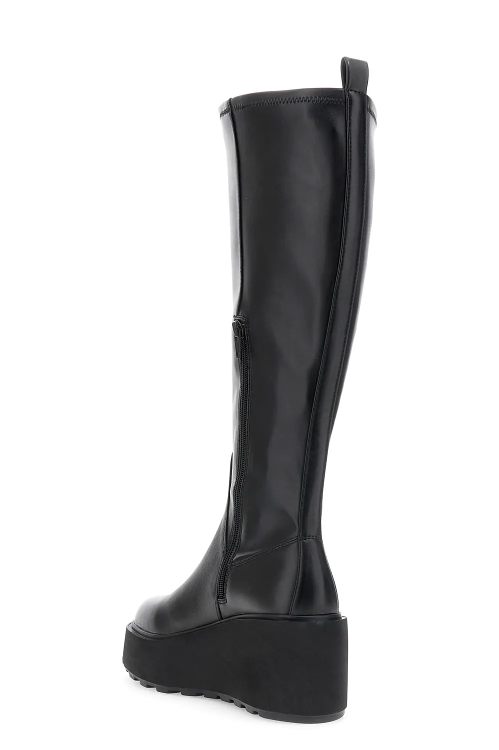 CafèNoir stivali pelle donna neri tacco 7,5 cm plateau