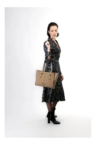 CafèNoir Tote Granoso Effetto Suede Fango