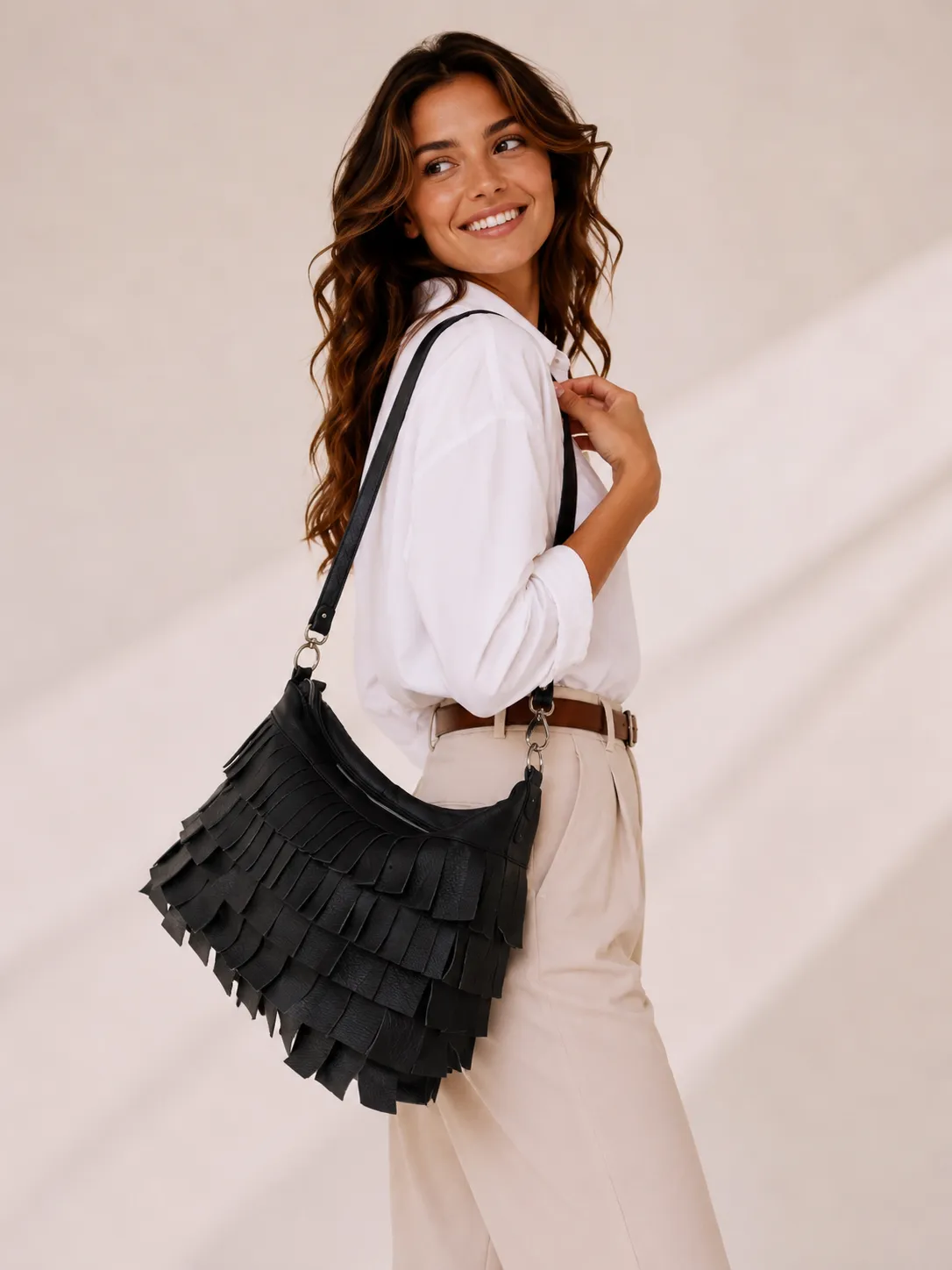 Figus Frange Pelle Big borsa tracolla pelle
