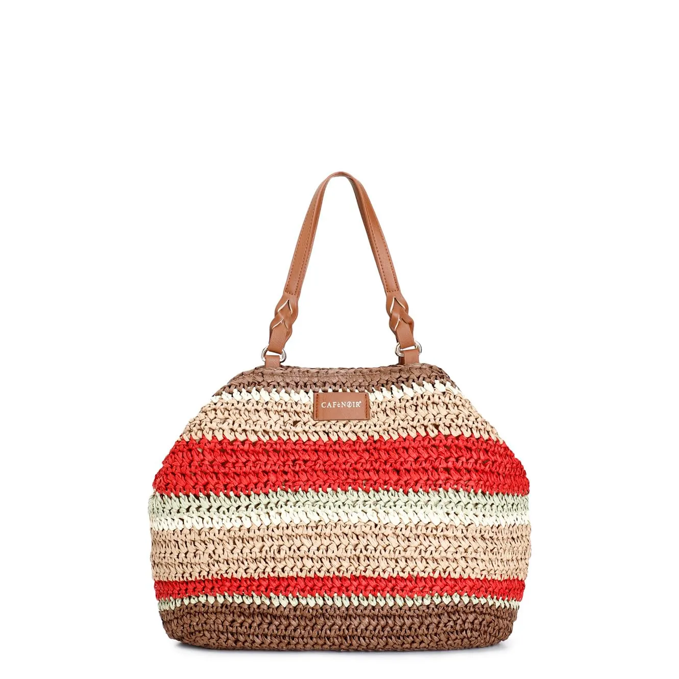 CafèNoir Tote Crochet Fatta a Mano Multi Nero