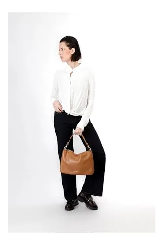 CafèNoir Borsa a Spalla Pelle Dollaro Cuoio 3 Scomparti