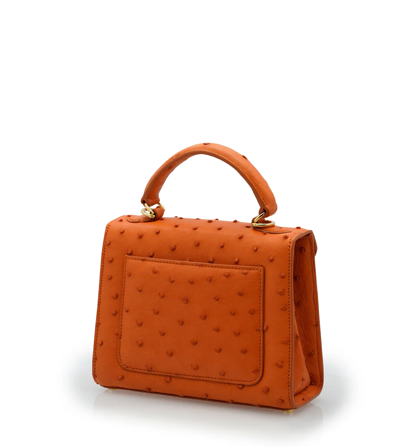 Cardinal Milano First Lady Small Borsa Pelle Struzzo Arancio