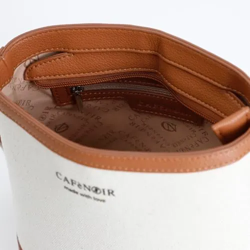 CafèNoir Secchiello Canvas Cuoio Profili Bauletto