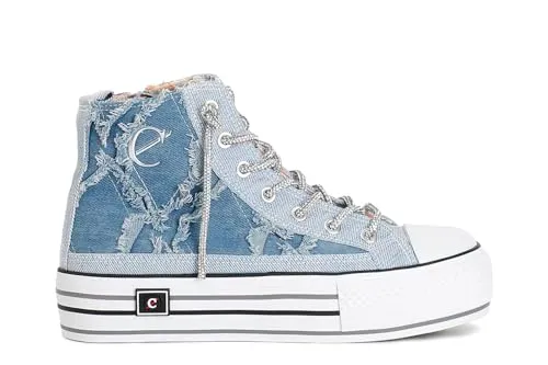 CafèNoir sneakers mid donna denim strass