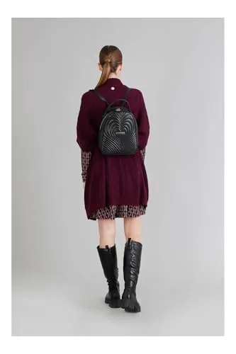 CafèNoir C3ID0501 Zaino Trapuntato Cuori Donna Nero