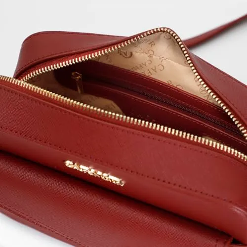 CafèNoir Camera Bag borsa saffiano rossa charm