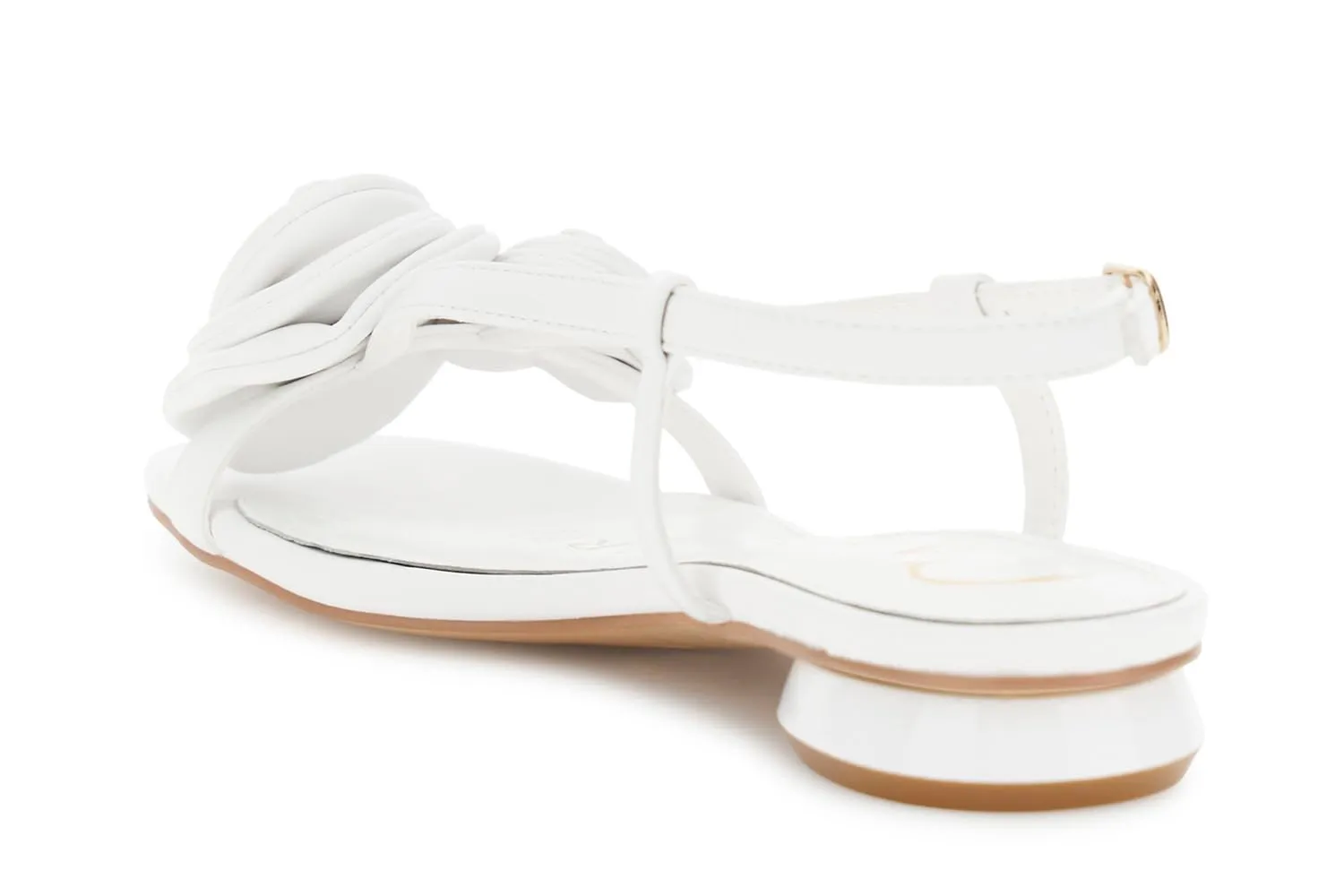 CafèNoir Sandali Fiori Effetto Pelle Off White 1,5 cm