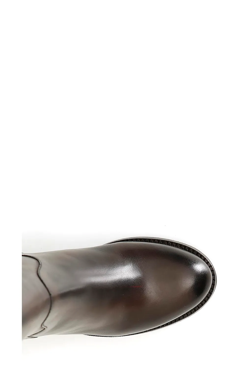 CafèNoir Stivale Donna in Pelle Testa di Moro con Anello